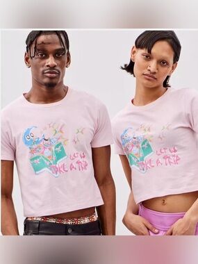 Coachtopia “Let Us Take a Trip” Pink Graphic Tee – Size XL – New With Tags